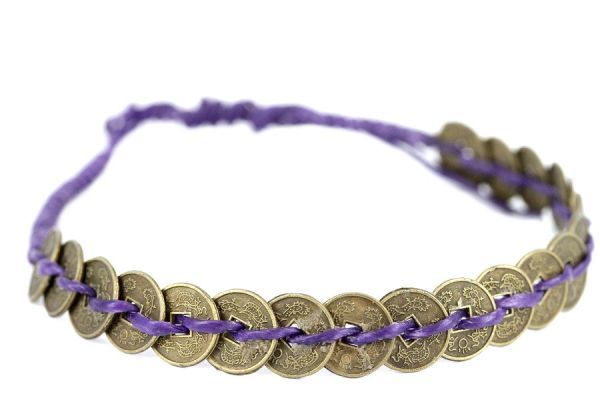 Bracelet pièce de monnaie bleu Bracelet pièce de monnaie bleu