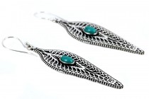  Boucles d'oreilles ethniques turquoise indiennes longues