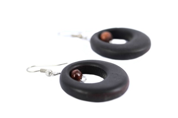 Boucles d'oreilles Kinga Boucles d'oreilles bois vintage homme femme