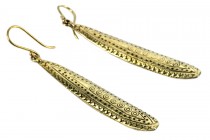 Boucles d'oreilles baguettes pendantes dorées or