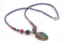 Collier lapis lazuli or