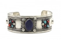 Bracelet en lapis lazuli et argent de créateur homme et femme 