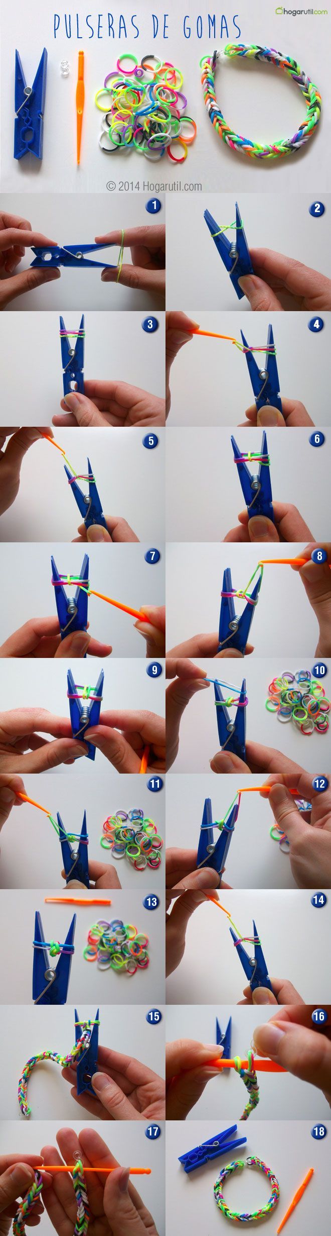 Tutoriel : Comment réaliser un bracelet élastique en échelle RAINBOW LOOM  avec la machine (français) 