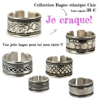 Bague ethnique argent homme femme